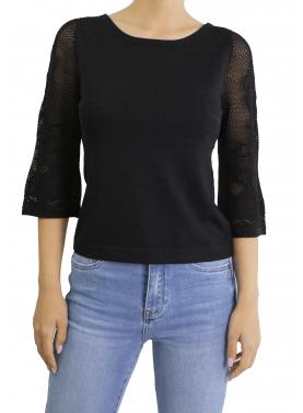 Maglia con manica con dettagli ricamati 3/4